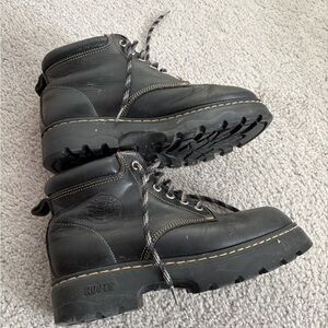 Black Roots Tuffs Unisex Leather Boots